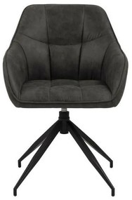 Καρέκλα Oakland 646, Ανθρακί, Μαύρο, 85x58x55cm, 9 kg, Ταπισερί, Μεταλλικά, Μπράτσα | Epipla1.gr