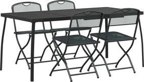 vidaXL Σετ Εξωτερικών Επίπλων 5 pcs Ανθρακί Σίδηρος και Χάλυβας