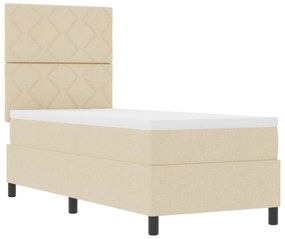 vidaXL Κρεβάτι με Ελατήριο Μπεζ 80 x 200 cm Ύφασμα