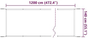 vidaXL Τέντα Κάθετη Λευκή 140 x 1200 εκ. από Ύφασμα Oxford