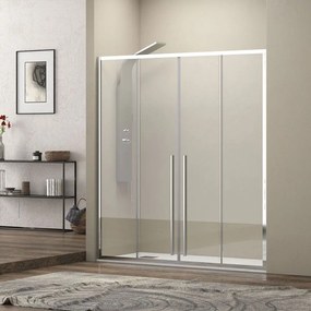 Καμπίνα Ντουζιέρας Από Τοίχο Σε Τοίχο Συρόμενη Elysium 600 ELY600180 8mm Clear-Chrome Karag 180 x200 Αλουμίνιο,Γυαλί