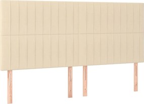 vidaXL Κρεβάτι Boxspring με Στρώμα Κρεμ 200x200 εκ. Υφασμάτινο