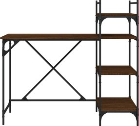 vidaXL Γραφείο Υπολογιστή με Ράφια Καφέ Δρυς 120 x 47 x 109 εκ.