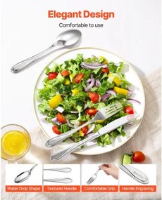 VEVOR 30-Piece Silverware Set Stainless Steel Cutlery Flatware Utensils for 6