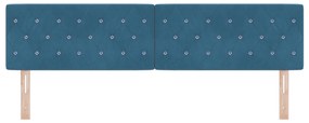vidaXL LED Κεφαλάρι με Κρύσταλλο για Σκούρο Μπλε 90 εκ. Βελούδο