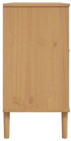 vidaXL Μπουφές SENJA Καφέ / Ρατάν 112 x 40 x 80 εκ. Μασίφ Ξύλο Πεύκου