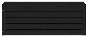Κουτί Αποθήκευσης Μαύρα 89x36,5x33 εκ. Μασίφ Ξύλο Πεύκου - Μαύρο
