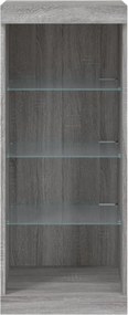 vidaXL Μπουφές με LED Γκρι Sonoma 41 x 37 x 100 εκ.