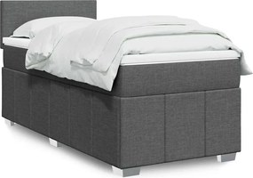 vidaXL Κρεβάτι Boxspring με Στρώμα Σκούρο Γκρι 80x200 εκ. Υφασμάτινο