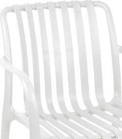 Πολυθρόνα Zoi pakoworld pp σε λευκή απόχρωση 58.5x54x80εκ