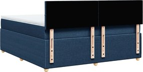 vidaXL Κρεβάτι Boxspring με Στρώμα Μπλε 180x200 εκ. Υφασμάτινο