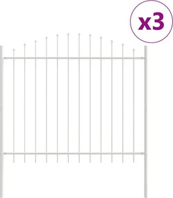 vidaXL Φράχτης Κήπου 3 pcs Λευκό 170 x 165 cm