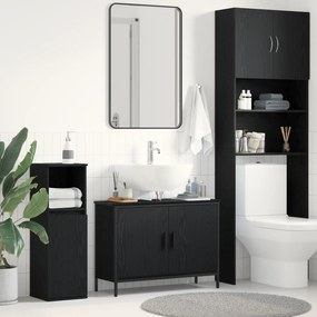 vidaXL Νιπτήρας Μπάνιου Μαύρο Δρυς 80x30x60 εκ Επεξεργασμένο Ξύλο