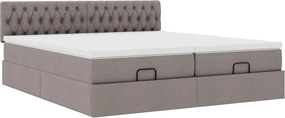 VidaXL Οθωμανικό κρεβάτι με στρώματα Taupe 200x200cm ύφασμα