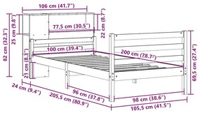 ΚΡΕΒΑΤΙ ΒΙΒΛΙΟΘΗΚΗ ΧΩΡΙΣ ΣΤΡΩΜΑ 100X200 ΕΚ ΜΑΣΙΦ ΞΥΛΟ ΠΕΥΚΟΥ 3322219