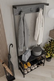 Stewehome Μοντέρνα κρεμάστρα ρούχων με ράφια και μεταλλικό σώμα 72x172x172 cm