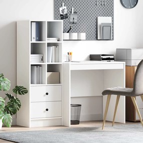 vidaXL Γραφείο με συρτάρι με ράφι με αποθήκευση 2 pcs Λευκό