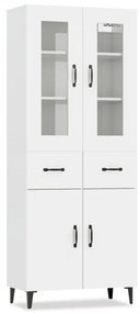 vidaXL Ντουλάπι Γυαλιστερό Λευκό 69,5x34x180 εκ. Επεξεργασμένο Ξύλο