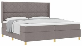 vidaXL Κρεβάτι με ελατήριο με στρώμα Taupe 200 x 200 cm ύφασμα
