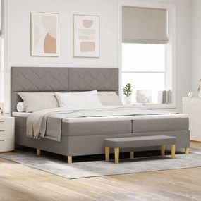 vidaXL Κρεβάτι με ελατήρια με στρώμα Taupe 200 x 200 cm ύφασμα