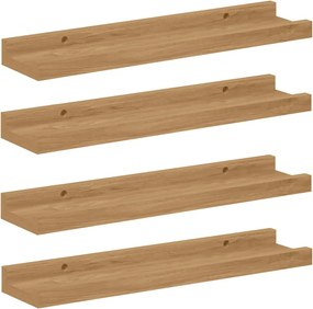 vidaXL Ράφι Τοίχου 4 τμχ. Καφέ 40 x 9 x 3 cm Επεξεργασμένο Ξύλο