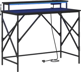 vidaXL Γραφείο Μαύρη Οξυά 100 x 50 x 86,5 εκ Επεξεργασμένο ξύλο