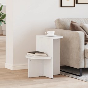 vidaXL Τραπεζάκι Πλευράς Λευκό 50 x 40 x 50 εκ Μασίφ ξύλο πεύκου