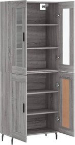vidaXL Ντουλάπι Γκρι Sonoma 69,5 x 34 x 180 εκ. Επεξεργασμένο Ξύλο