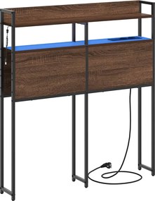 vidaXL Κεφαλάρι Αποθήκης με ράφι Καφέ δρυς 90 cm Επεξεργασμένο ξύλο