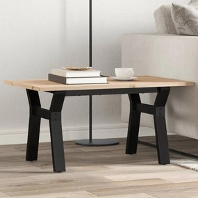 vidaXL Τραπεζάκι Σαλονιού Πλαίσιο Υ 80x50x40εκ Μασίφ Πεύκο/Ατσάλι