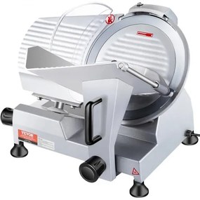 VEVOR Commercial Meat Slicer, 240W Electric Deli Food Slicer, 10 inch Carbon Steel Blade Electric Food Slicer, 350-400RPM Meat Slicer, 0 - 0.47 inch Adjustable Thickness for Commercial and Home Use