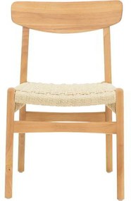 Καρέκλα Eaprine pakoworld φυσικό σχοινί-rubberwood 49x53x77εκ
