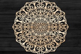 Σετ των 2 Intra απο ξύλο plywood 3mm-4mm πάχος Τρισδιάστατη Mandala Δίασταση 30x30 cm INTRAFABR-74284864