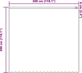 vidaXL Κουρτίνα Δαντέλας με κουρτίνες Λευκό 300 x 300 cm Πολυεστέρας