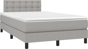 vidaXL Κρεβάτι Boxspring με Στρώμα &amp; LED Αν.Γκρι 120x200 εκ Υφασμάτινο
