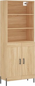 vidaXL Ντουλάπι Sonoma δρυς 69,5 x 34 x 180 εκ. από Επεξεργασμένο Ξύλο