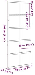 Πόρτα Αχυρώνα 90x208 εκ. από Μασίφ Ξύλο Πεύκου - Καφέ