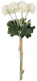Τεχνητό Μπουκέτο Onionball 21371 39cm White GloboStar Πολυαιθυλένιο
