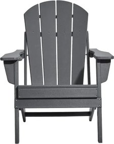 VEVOR Adirondack Chair Plastic Set of 2 All-Weather Folding Fire Pit Gray