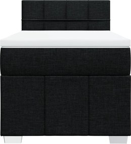 vidaXL Κρεβάτι Boxspring με Στρώμα Μαύρο 100 x 200 εκ. Υφασμάτινο