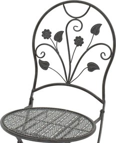 Τραπεζαρία Abriel σετ 3τεμ μέταλλο ανθρακί antique