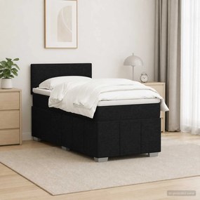 VidaXL Κρεβάτι box spring με στρώμα Μαύρο 90 x 200 cm Ύφασμα
