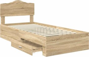 vidaXL Σκελετός Κρεβατιού Δρύς Sonoma 100 x 200 cm Επεξεργασμένο ξύλο