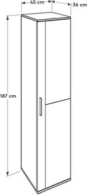 Παπουτσοθήκη Λευκό OSAR 45x36x187