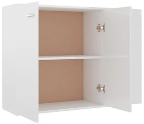 vidaXL Μπουφές Γυαλιστερό Λευκό 105 x 30 x 75 εκ. από Μοριοσανίδα