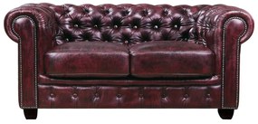 Καναπές Chesterfield Antique Red 689 E9574,24 160X92X72 cm Δέρμα