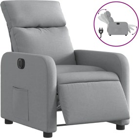 vidaXL Πολυθρόνα Ανακλινόμενη Ηλεκτρική Ανοιχτό Γκρι Υφασμάτινη