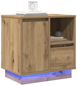 vidaXL κομοδίνα  με LED 2 τμχ Καλλιτεχνικό Δρυς 50x34,5x50 εκ.