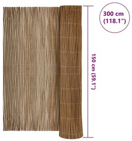 vidaXL Φράκτης Ιτιάς Καφέ 150 x 300 cm