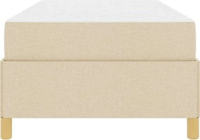 vidaXL Σκελετός Κρεβατιού με στρώμα Κρεμ 90 x 200 cm ύφασμα